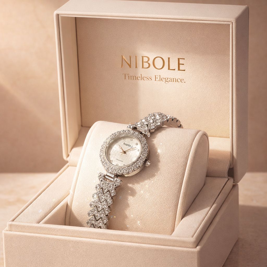 Luxury Diamond Stainless Steel Quartz Wrist Watch for womens