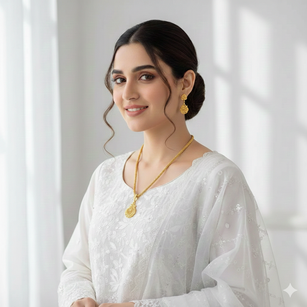 Imported Gold Plated Jewelry Set for girls Necklace & Earrings