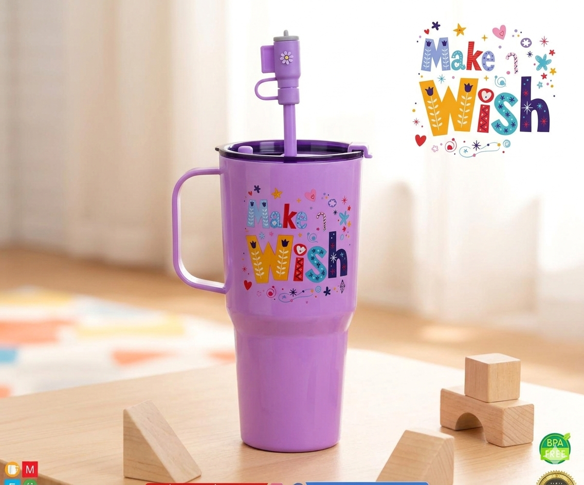 Sip & Drink Kids Tumbler with Straw & Handle