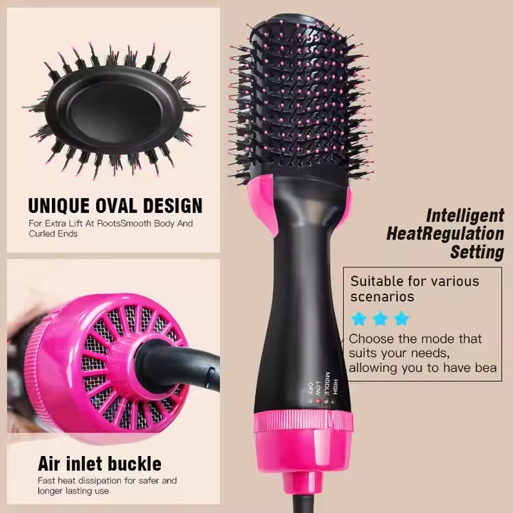 Electric Styling One-step Hair Dryer Brush With Hot air Straightener Comb 2-in-1 for Women