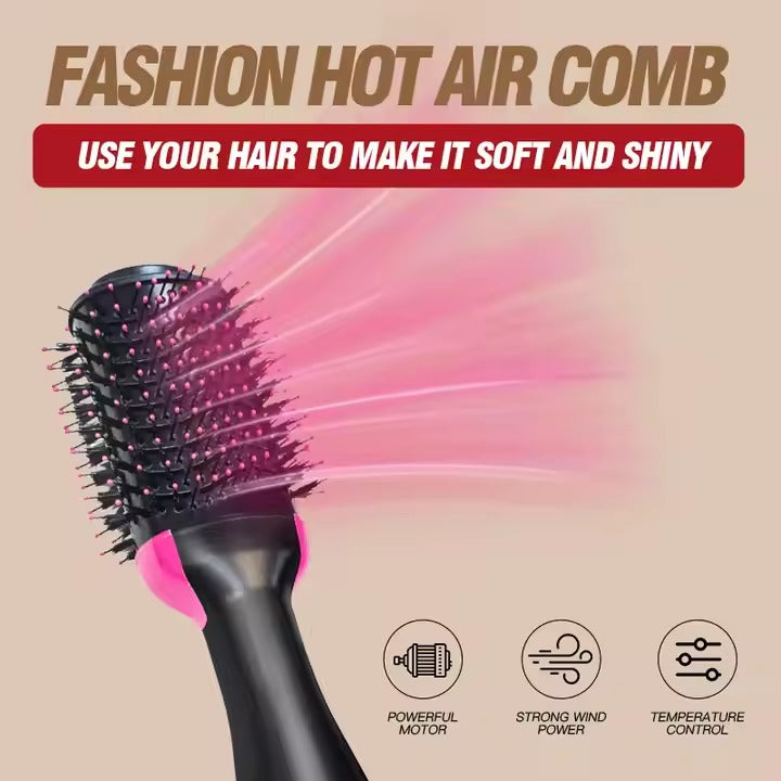 Electric Styling One-step Hair Dryer Brush With Hot air Straightener Comb 2-in-1 for Women