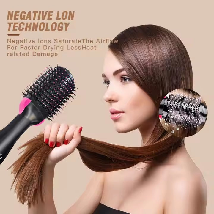 Electric Styling One-step Hair Dryer Brush With Hot air Straightener Comb 2-in-1 for Women
