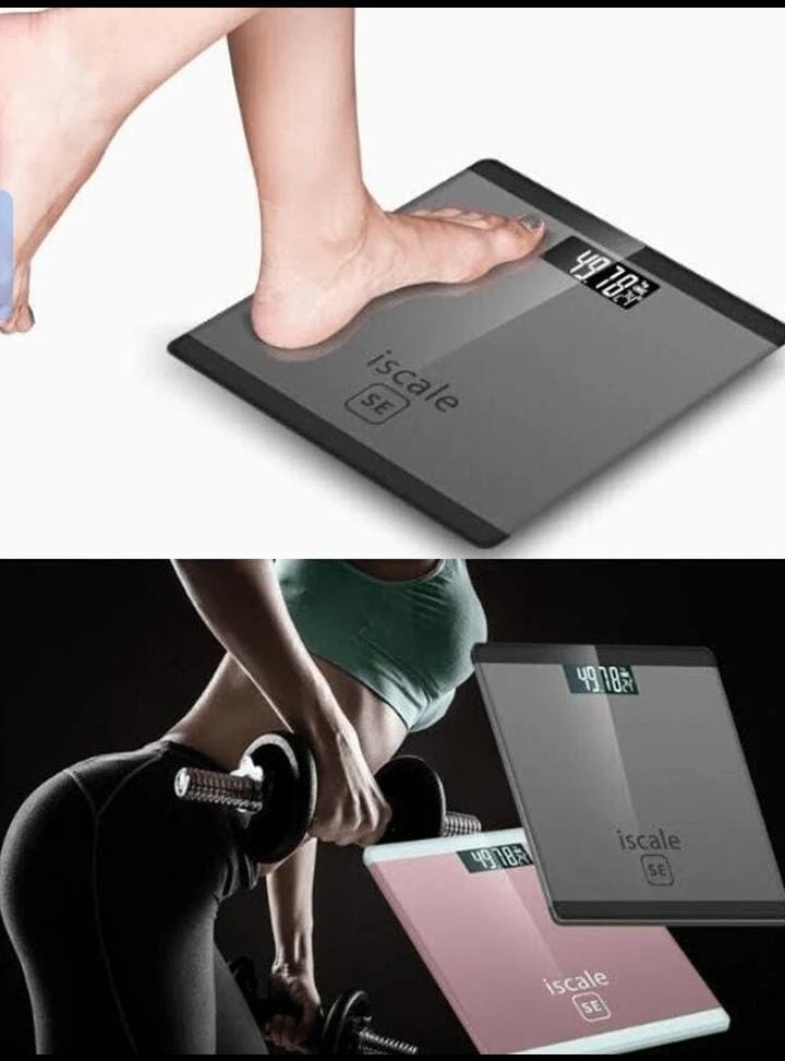 iScale Digital LCD Weighing Scale Tempered Glass Body with High Precision Sensor