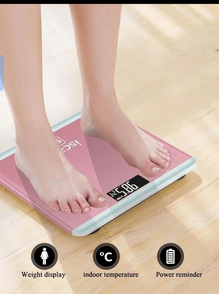 iScale Digital LCD Weighing Scale Tempered Glass Body with High Precision Sensor