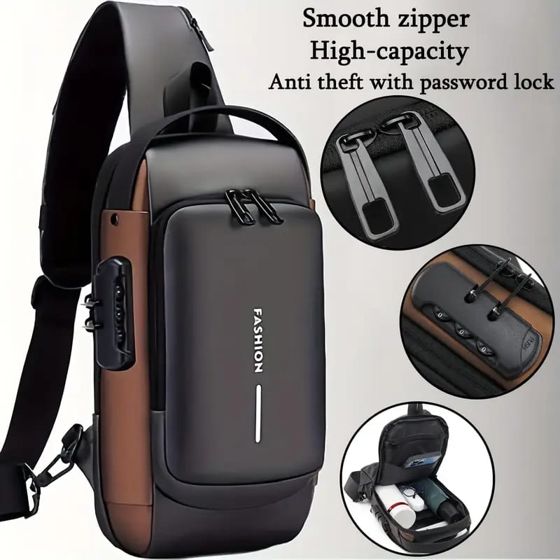 Anti Theft  Waterproof Cross Body Bag with USB Charging Port For Boys & Girls