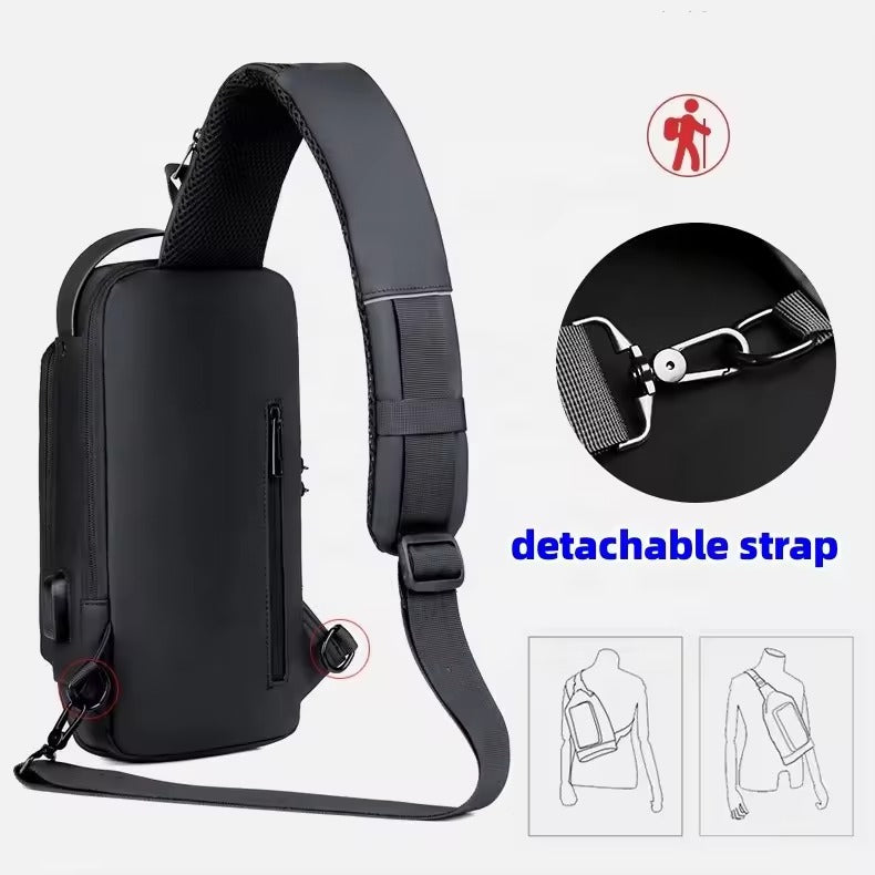 Anti Theft  Waterproof Cross Body Bag with USB Charging Port For Boys & Girls