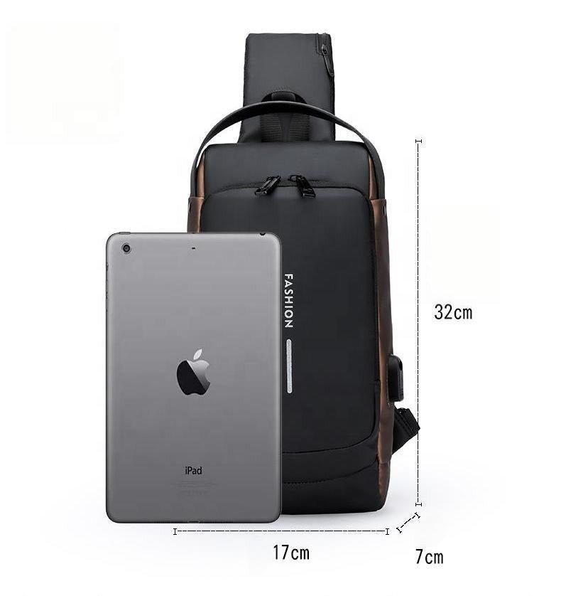 Anti Theft  Waterproof Cross Body Bag with USB Charging Port For Boys & Girls