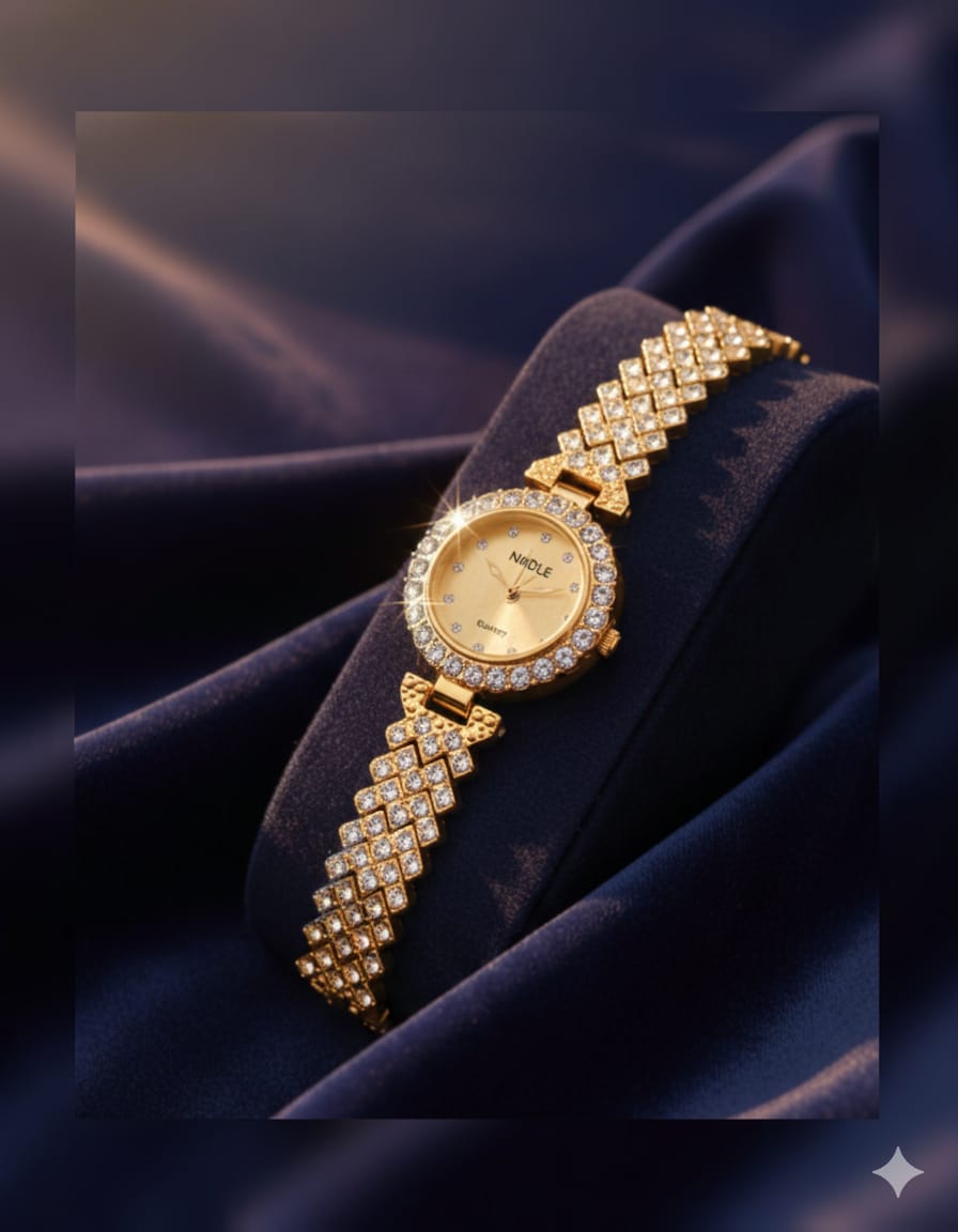 Luxury Diamond Stainless Steel Quartz Wrist Watch for womens
