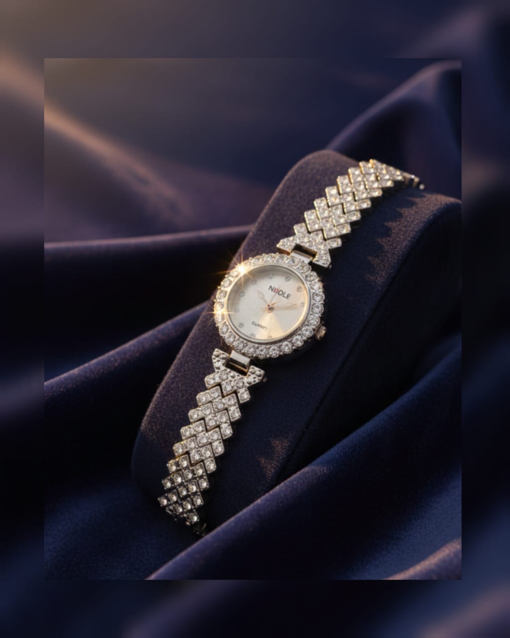 Luxury Diamond Stainless Steel Quartz Wrist Watch for womens