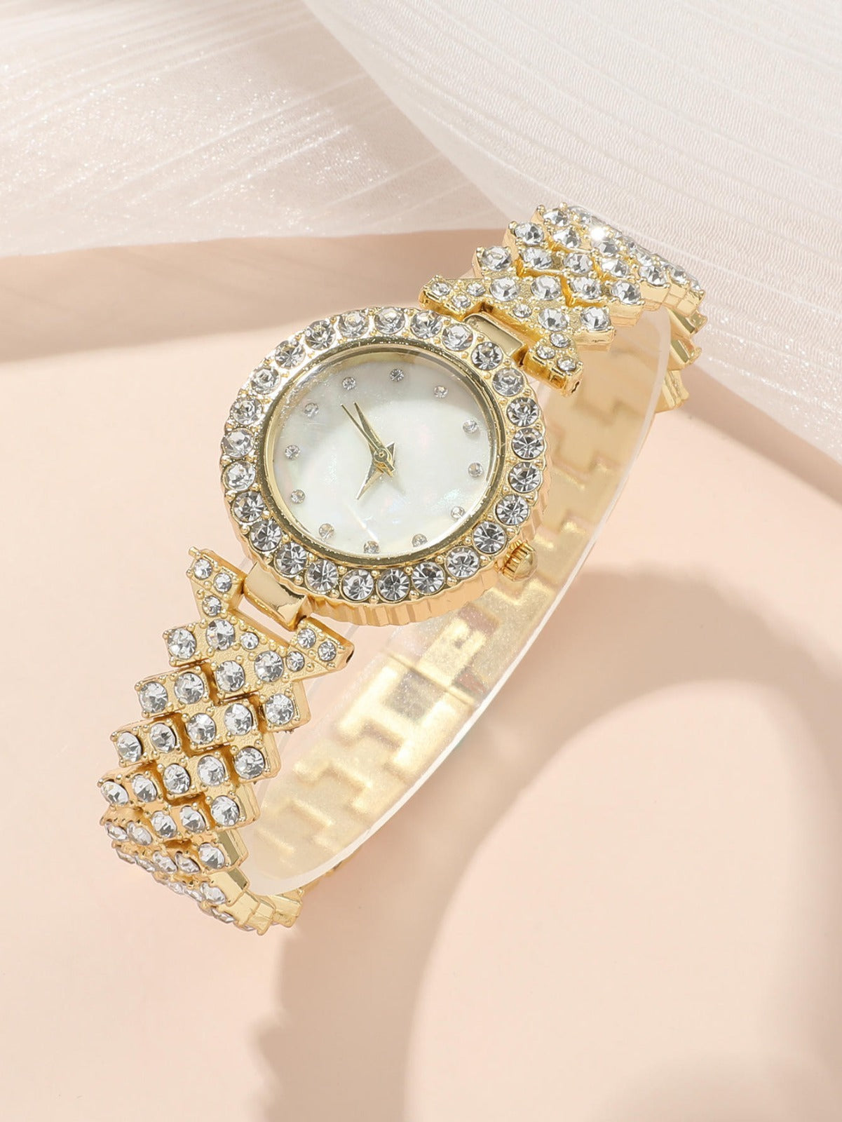 Luxury Diamond Stainless Steel Quartz Wrist Watch for womens