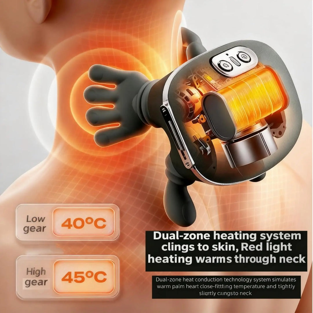 Electric Neck & Shoulder Massager 3 Level Heating Hand Shape Massager