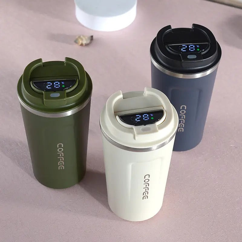 Stainless Insulated Coffee Cup 500 ml Mug With Smart Temperature Display Vacuum Flask