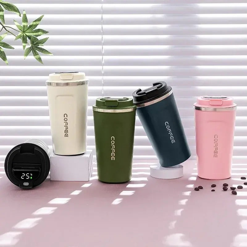 Stainless Insulated Coffee Cup 500 ml Mug With Smart Temperature Display Vacuum Flask