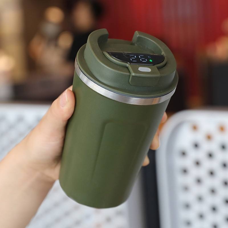Stainless Insulated Coffee Cup 500 ml Mug With Smart Temperature Display Vacuum Flask