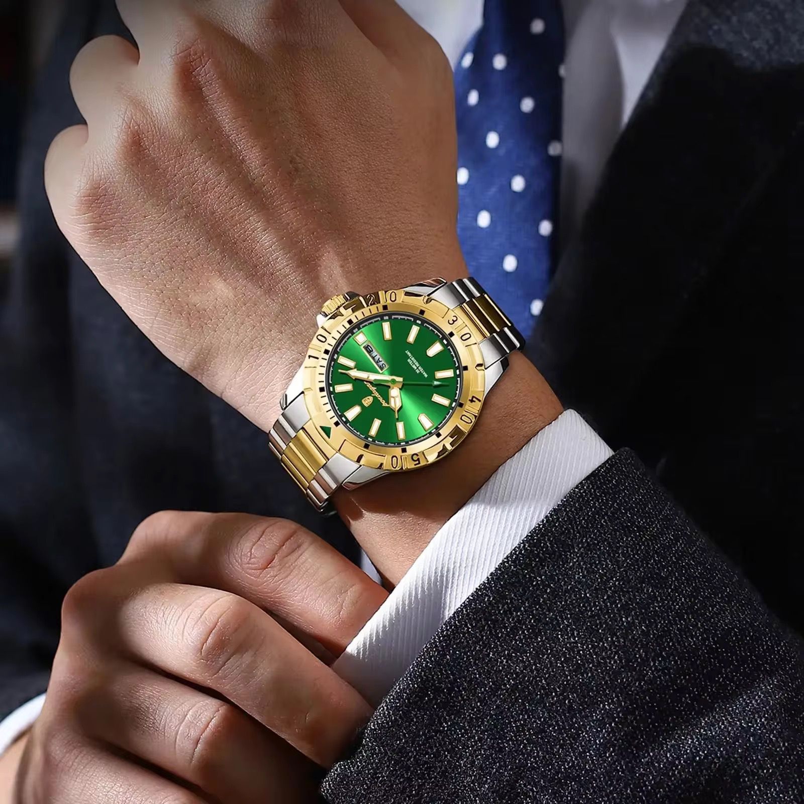 High Quality POEDAGAR Luxury Men’s Watch Waterproof Stainless Steel For Gents