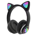 Cat Ear Bluetooth Headphones LED Light Wireless Foldable Stereo Headset with Mic