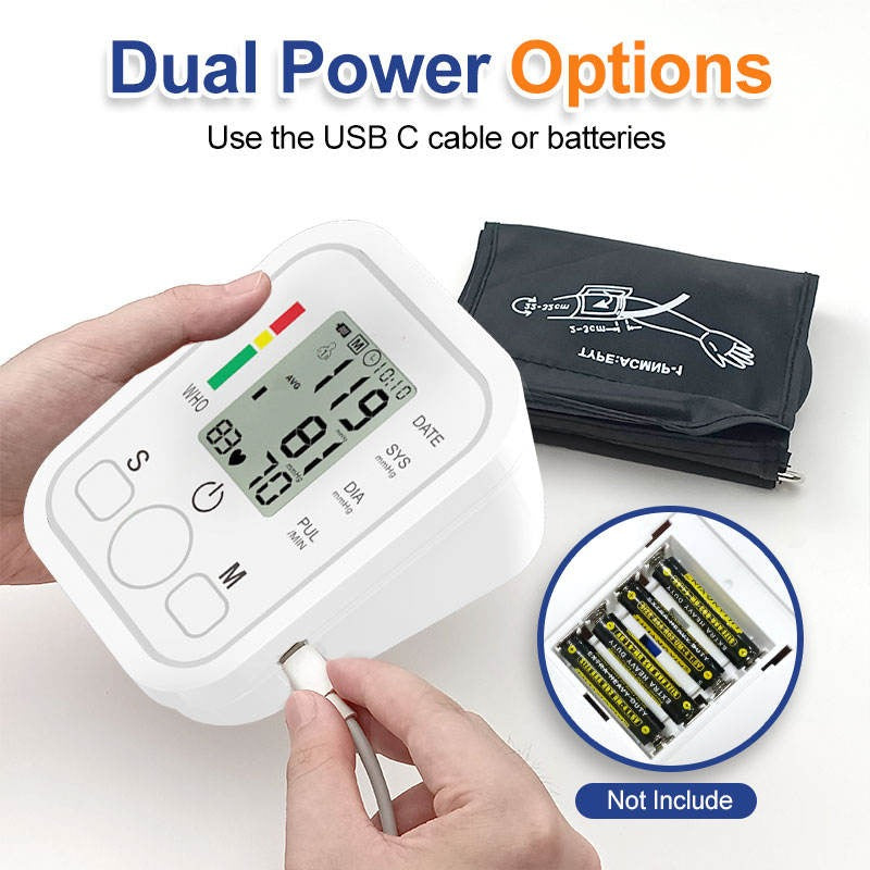 Electronic Arm Blood Pressure Monitor with Voice Broadcast – Digital Sphygmomanometer