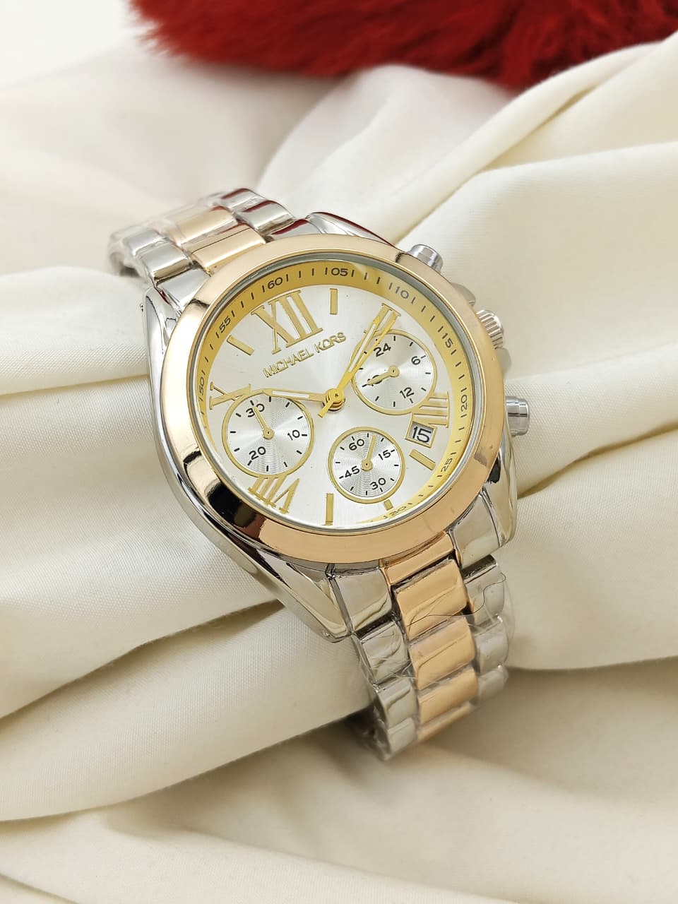 Michael Kors Style Two-Tone Gold & Silver Chronograph Watch for Women