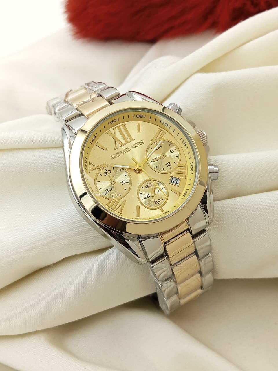 Michael Kors Style Two-Tone Gold & Silver Chronograph Watch for Women