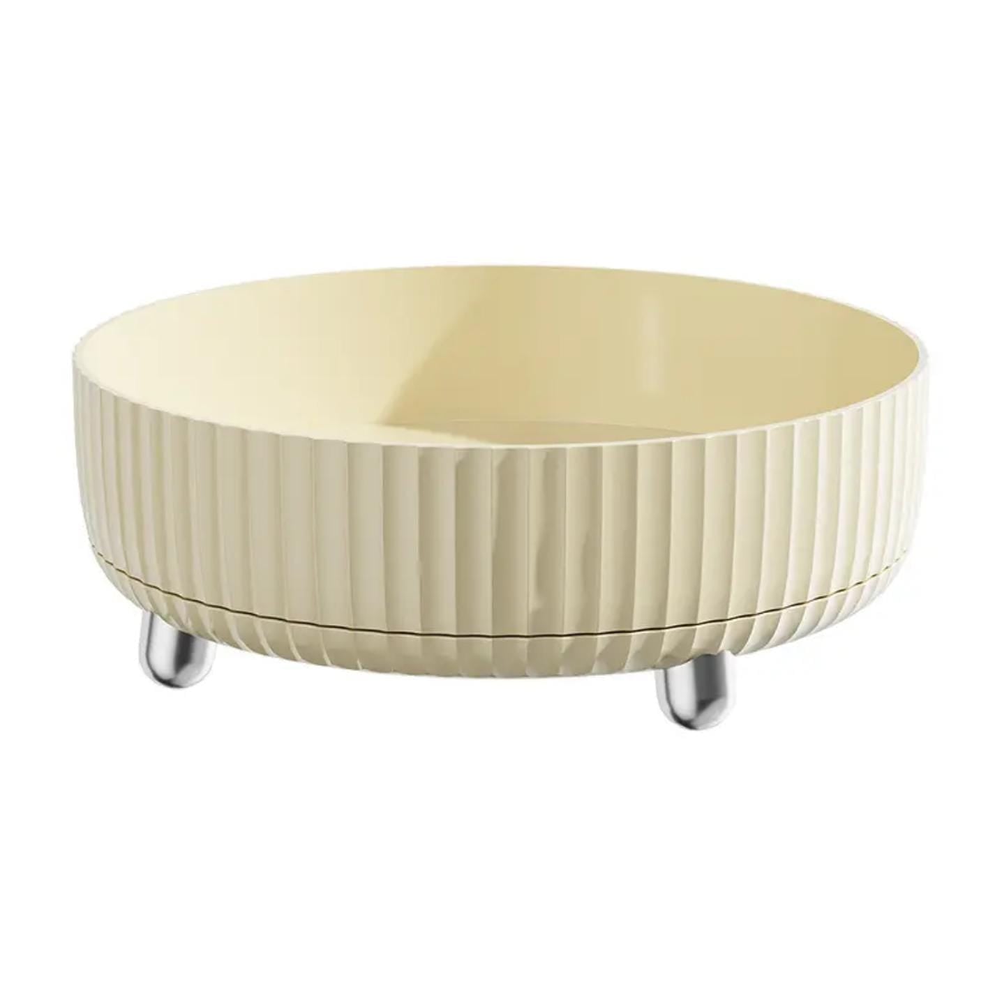 360° Rotating Makeup Organizer – Large Capacity Skincare Storage Tray