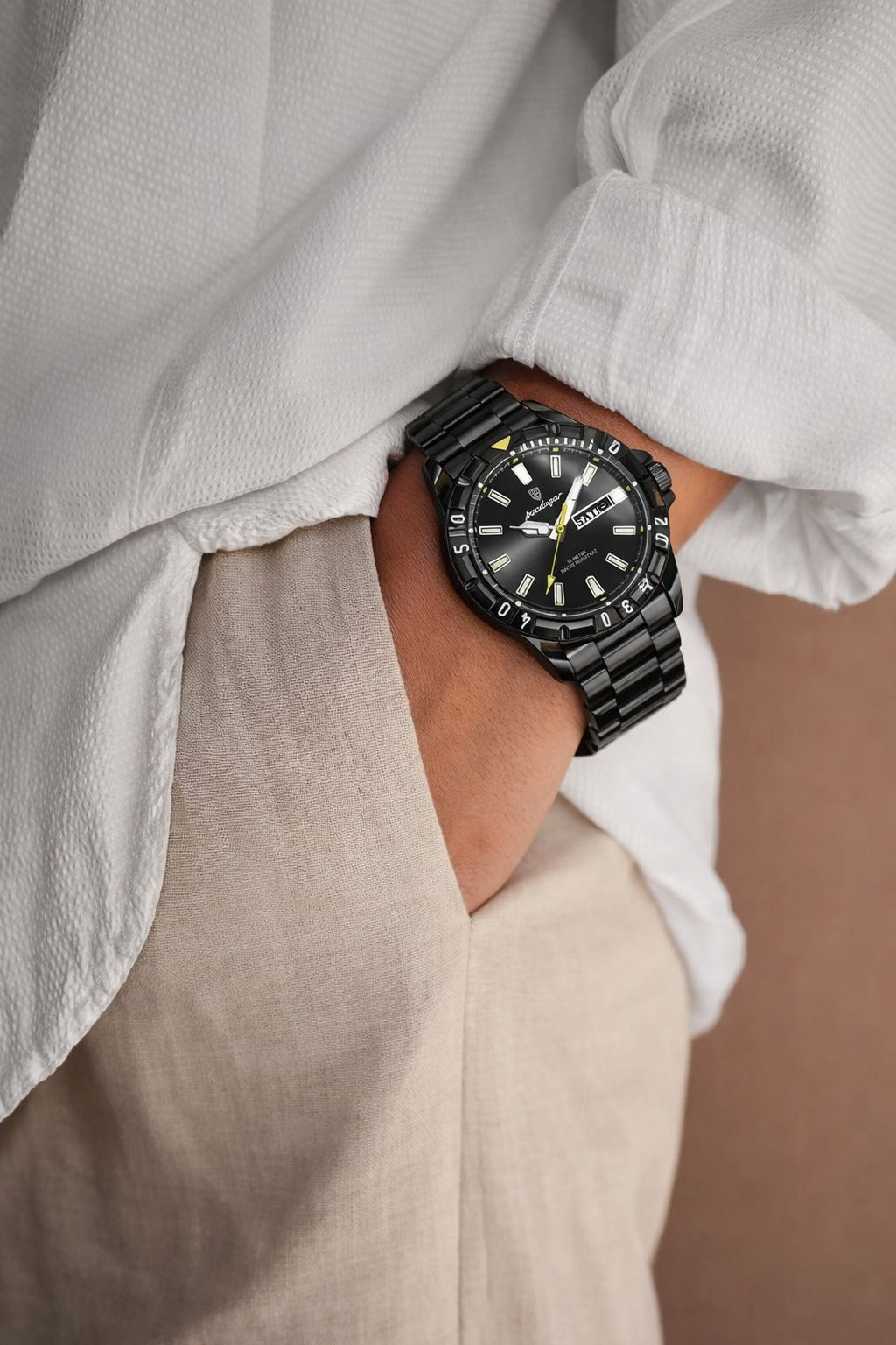 High Quality POEDAGAR Luxury Men’s Watch Waterproof Stainless Steel For Gents