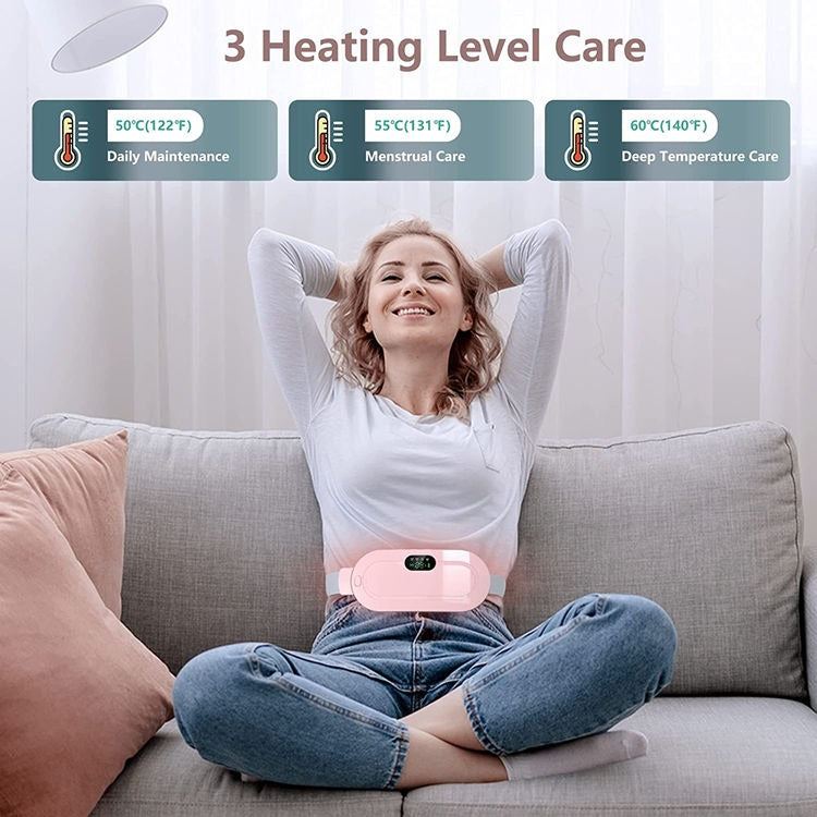 Rechargeable Heating Pad Belt for Period Pain Relief with Adjustable Temperature for Women