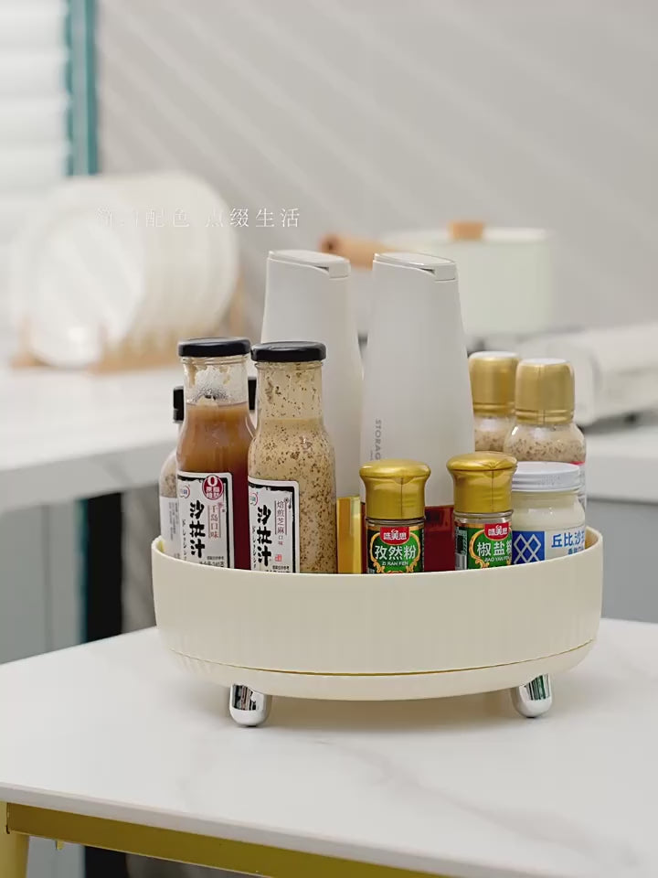 360° Rotating Makeup Organizer – Large Capacity Skincare Storage Tray