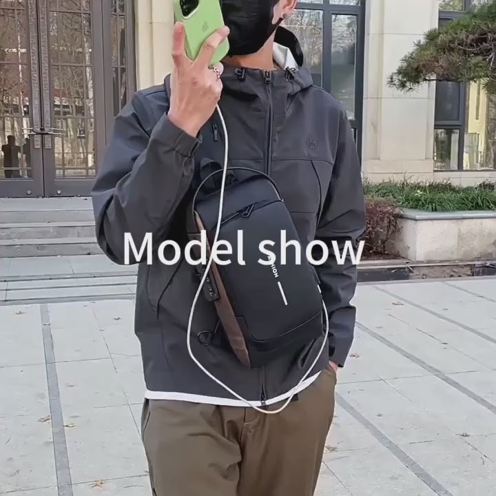 Anti Theft  Waterproof Cross Body Bag with USB Charging Port For Boys & Girls